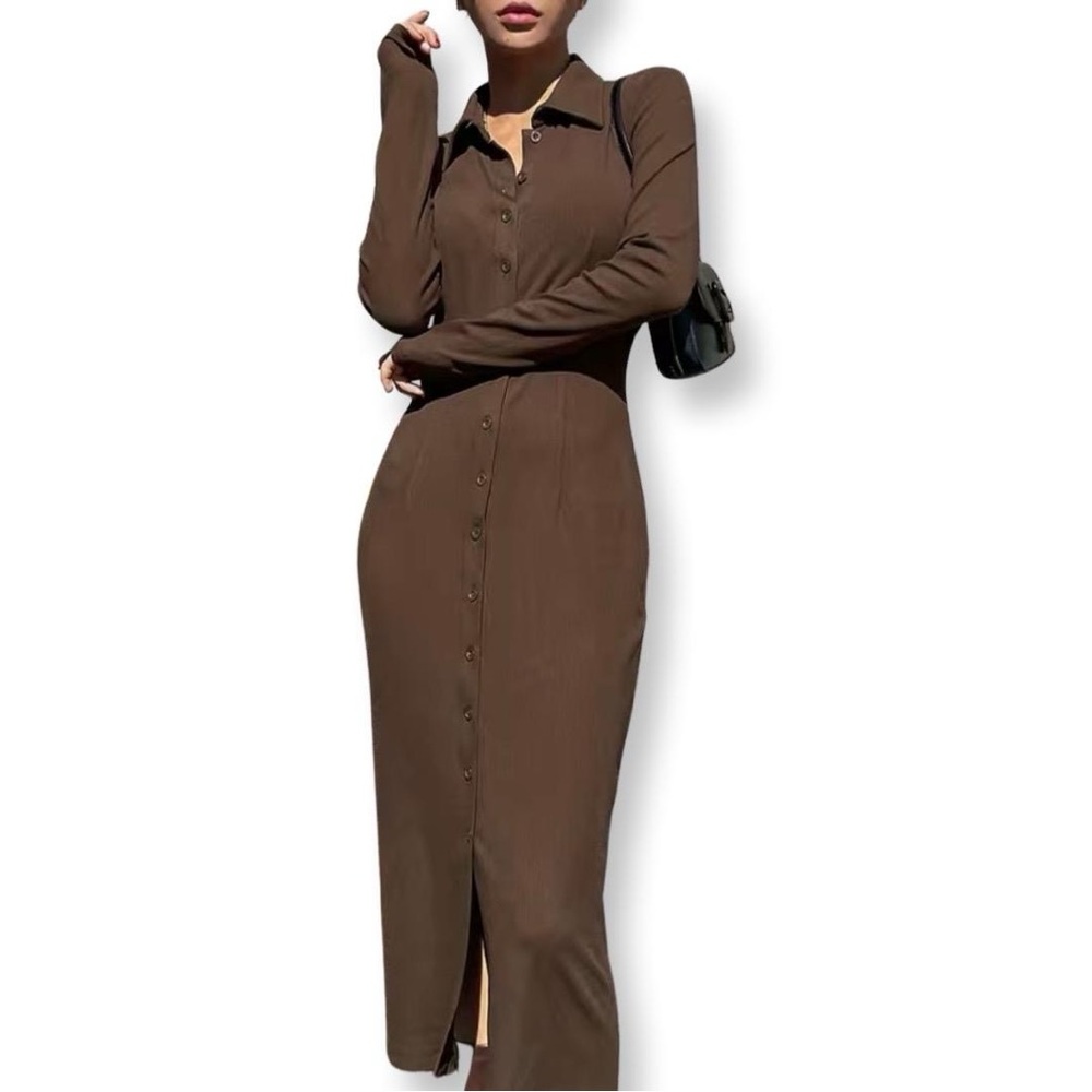Brown Willow Midi Dress